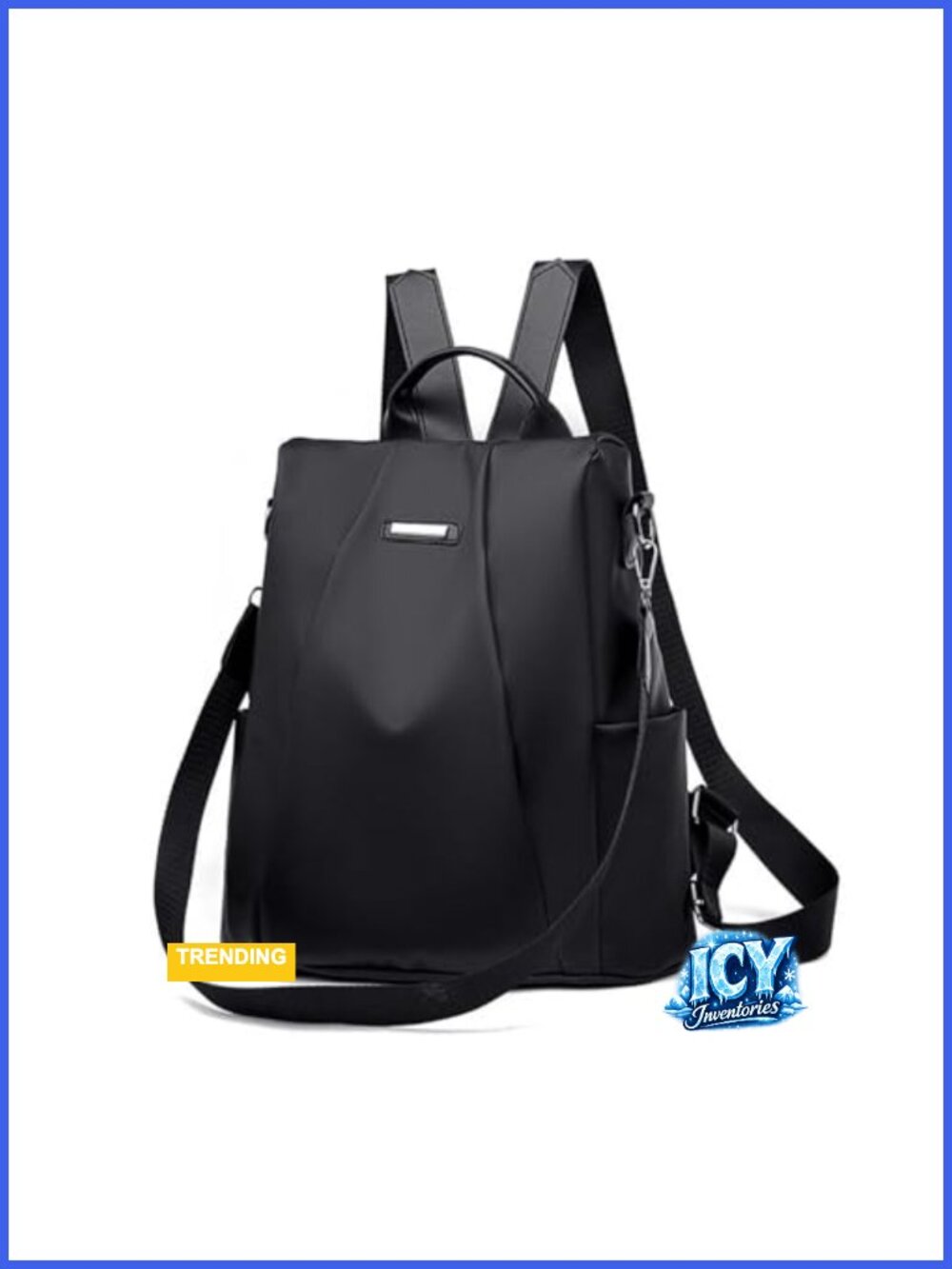 Women's Anti-Theft Waterproof Nylon Backpack with Removable Strap, Travel Work